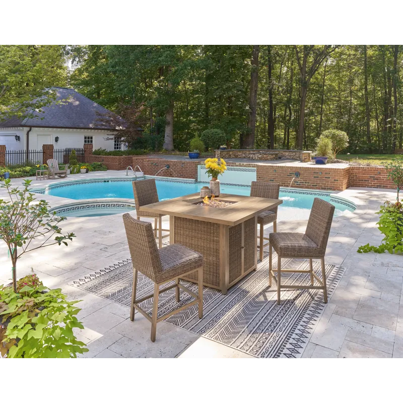 Walton Bridge Outdoor Bar Table and 4 Barstools