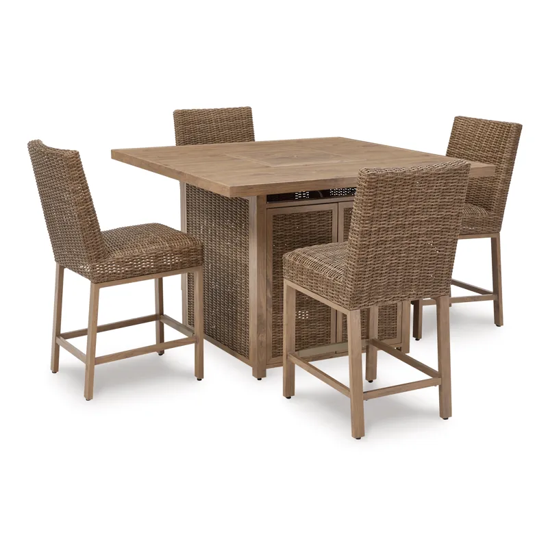 Walton Bridge Outdoor Bar Table and 4 Barstools