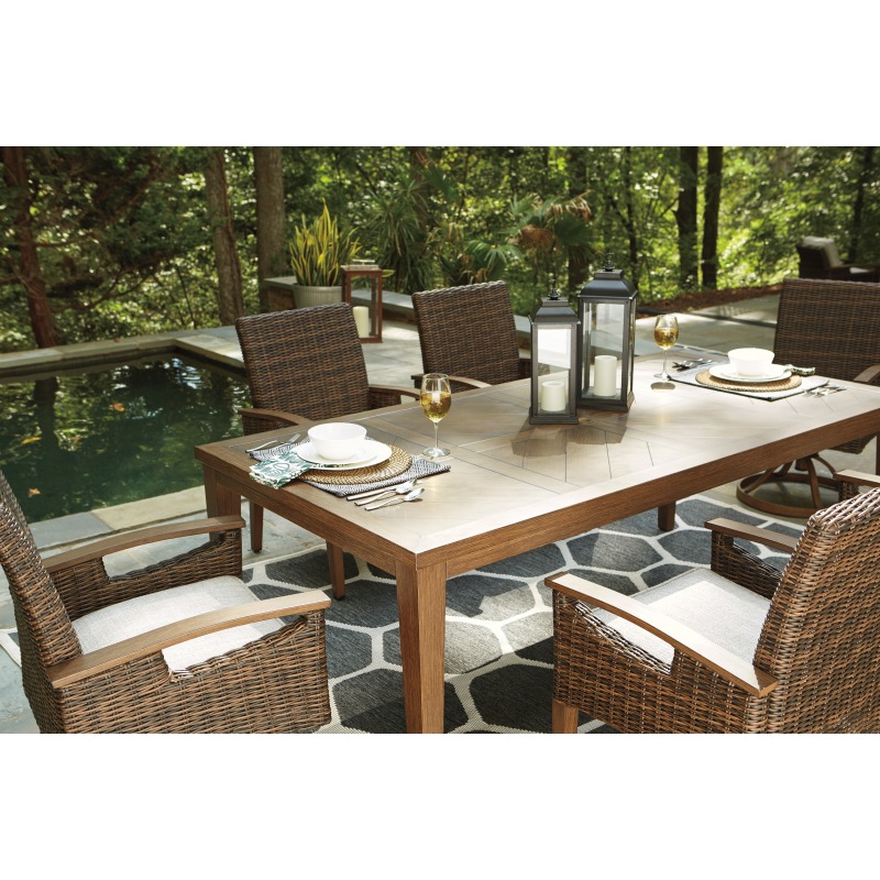Paradise Trail Dining Table with Umbrella Option