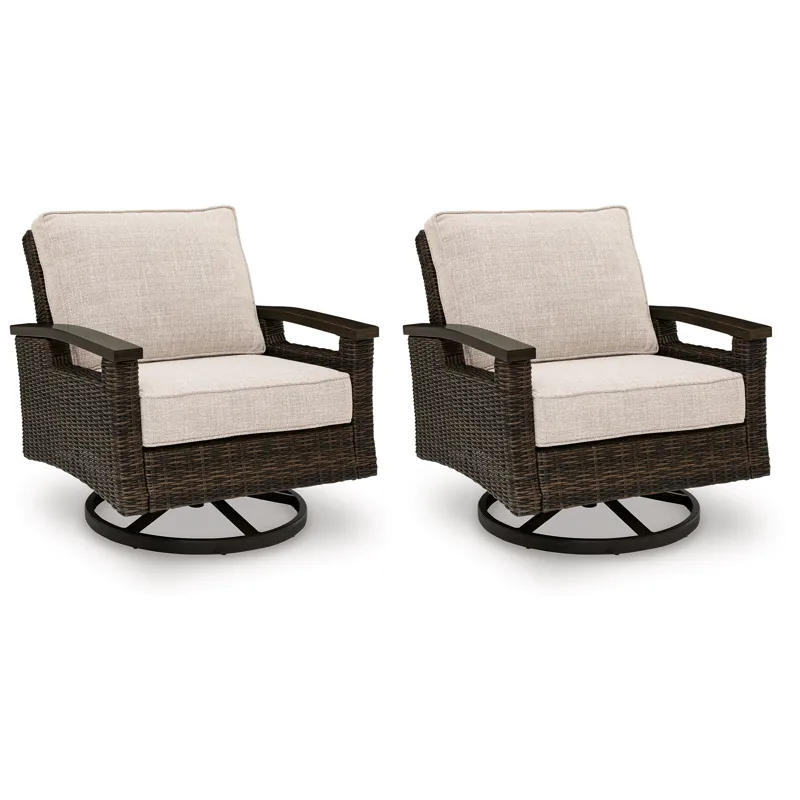 Drakes Beach Outdoor Swivel Lounge Chair (Set of 2)