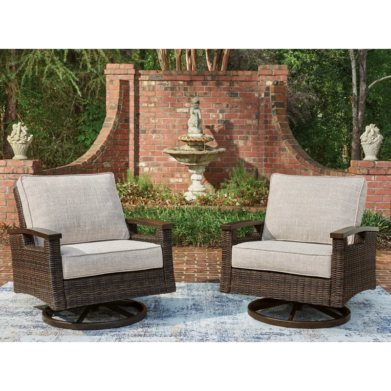 Drakes Beach Outdoor Swivel Lounge Chair (Set of 2)