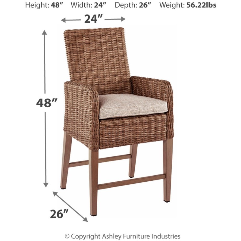 Beachcroft Bar Stool with Cushion (Set of 2)
