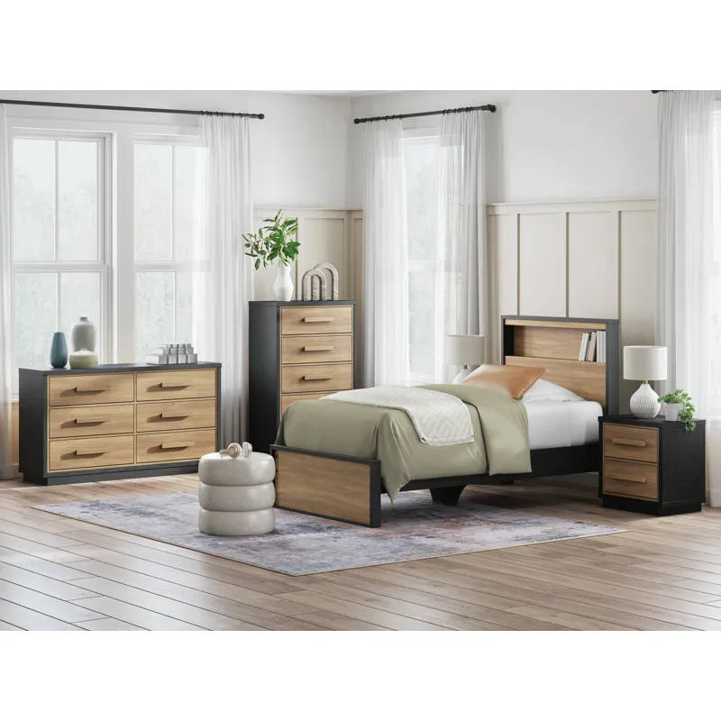 Kozmour Bookcase Complete Bed Frame