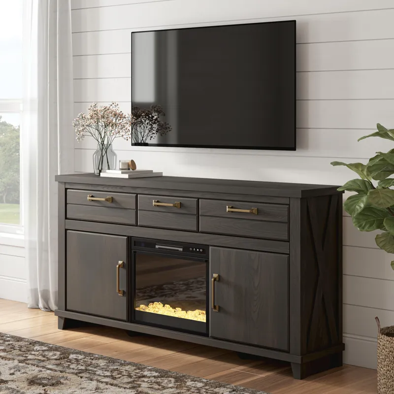 Brazen Valley 71" TV Stand with Electric Fireplace
