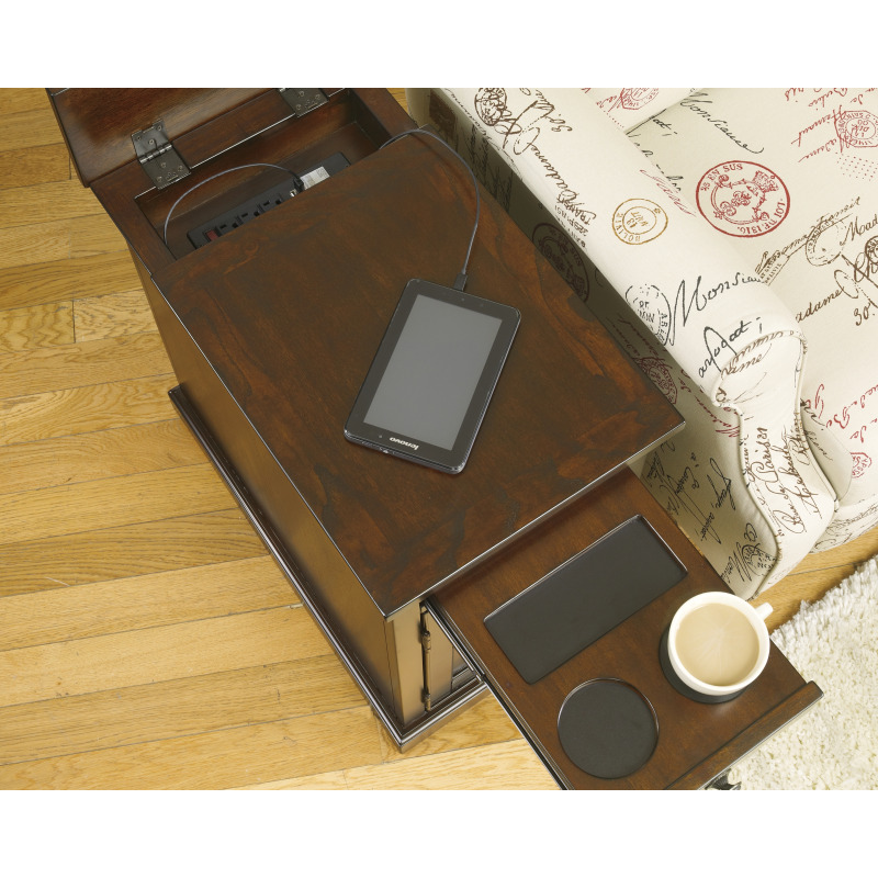 Laflorn Chairside End Table with USB Ports & Outlets T127668 by