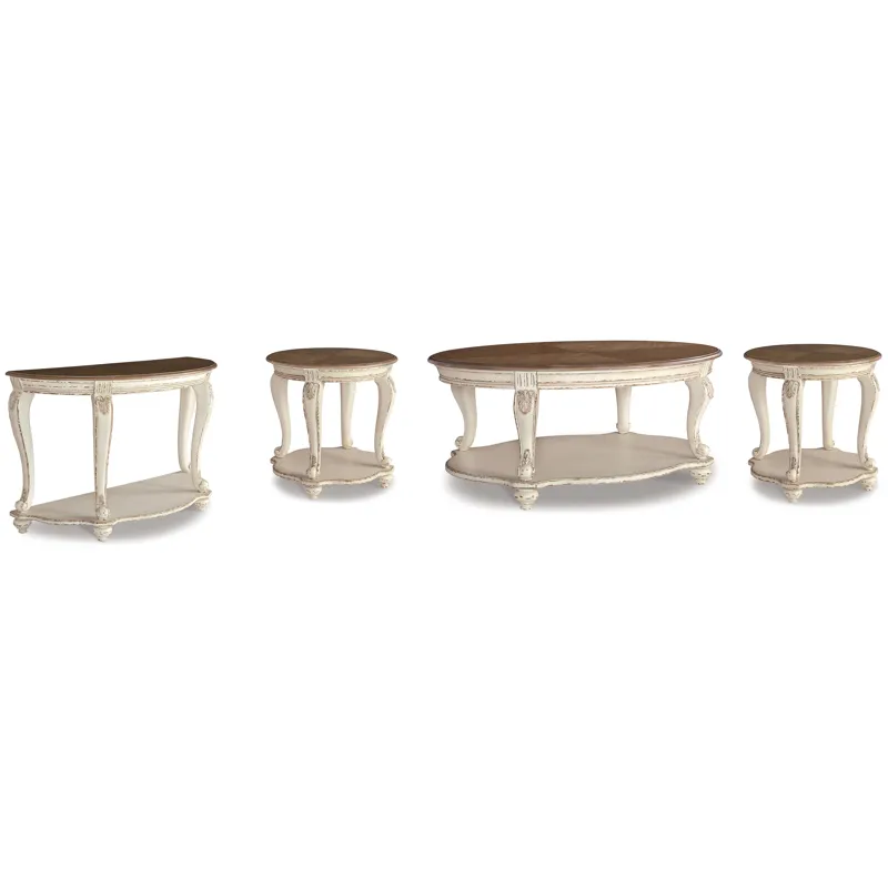 Realyn Coffee Table, 2 Ends and Console