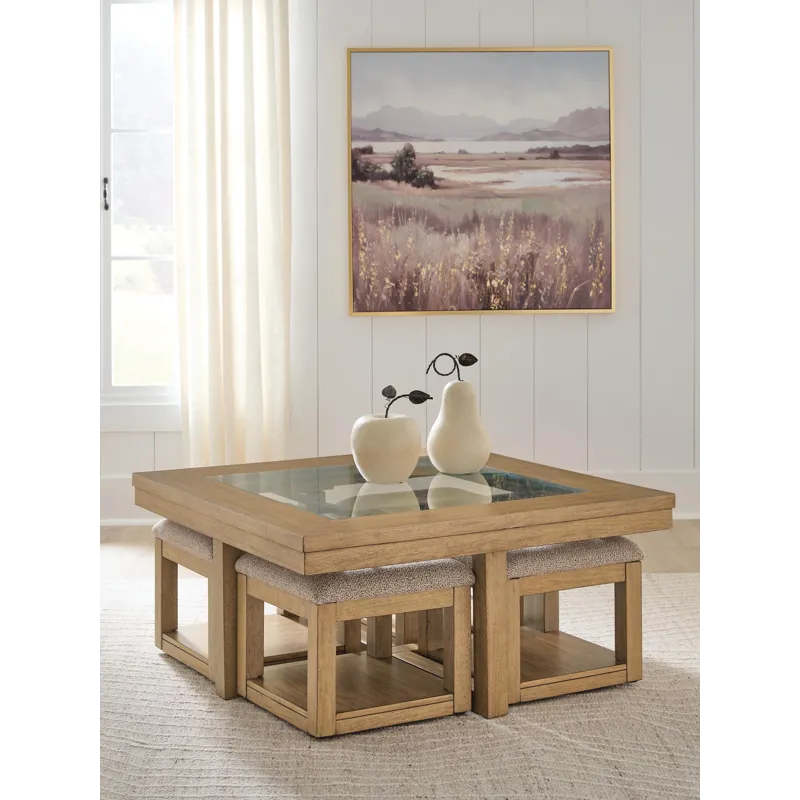 Wittenmyer Coffee Table with 4 Stools (Set of 5)