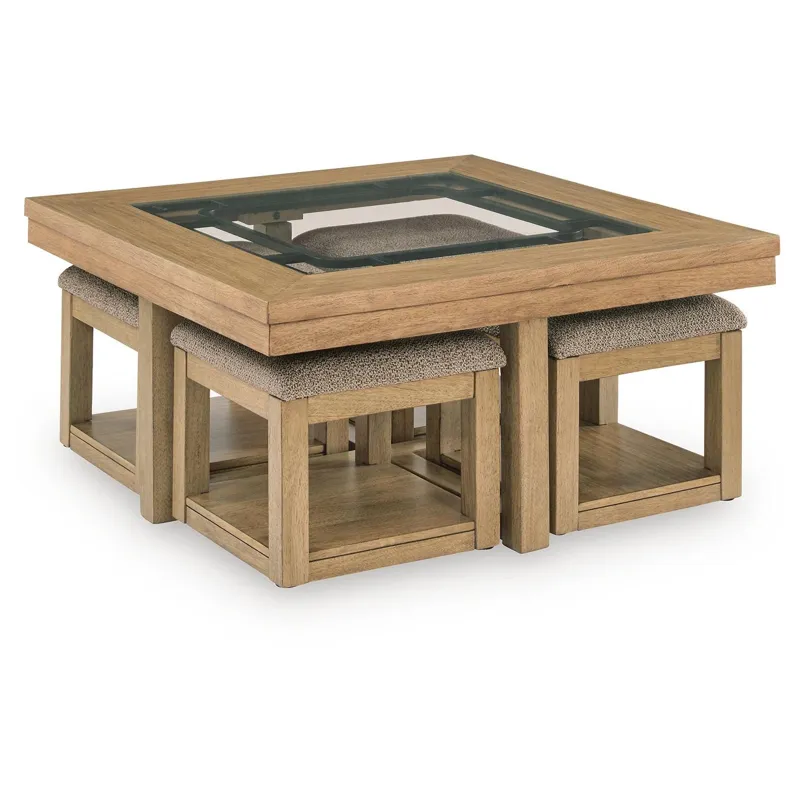 Wittenmyer Coffee Table with 4 Stools (Set of 5)