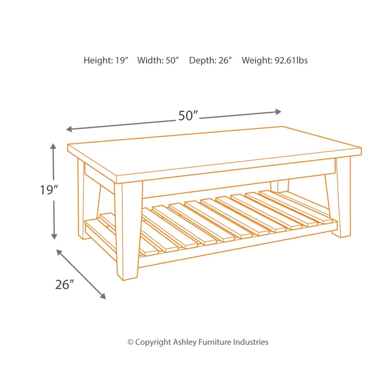 Bynderman Coffee Table with Lift Top