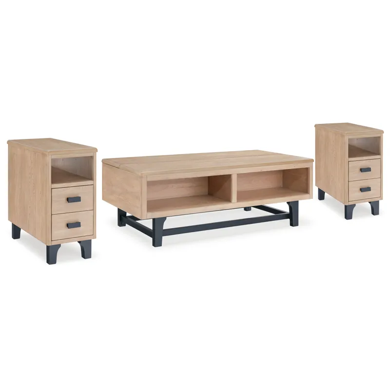 Freslowe Lift-top Coffee Table and 2 Chairside End Tables