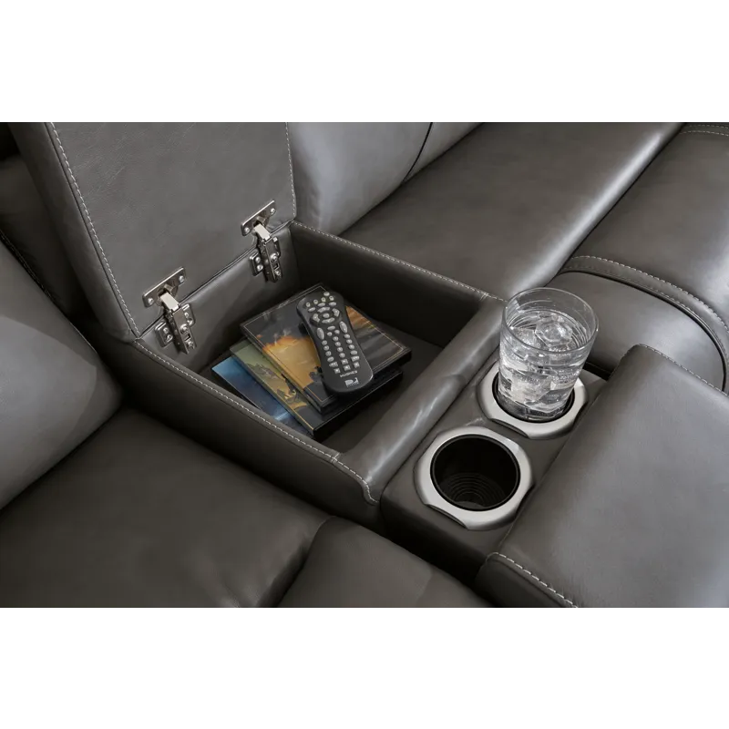 5Z-Harrenhurst 3-Piece Power Reclining Sectional Loveseat with Console