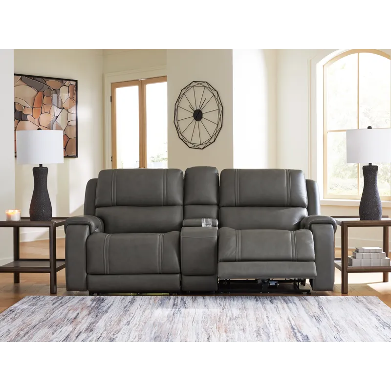 5Z-Harrenhurst 3-Piece Power Reclining Sectional Loveseat with Console