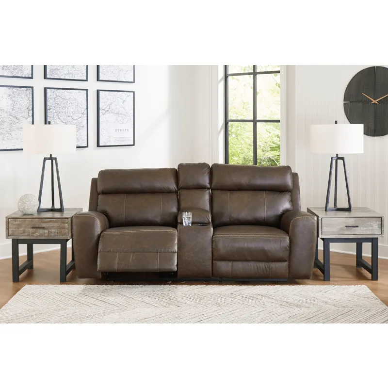 Roman Power Reclining Loveseat with Console