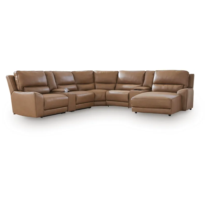 Silverbrooke 7-Piece Reclining Sectional with Chaise and Storage Consoles