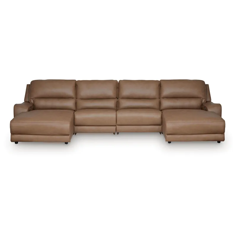 DeepWakes 4-Piece Reclining Sectional with Double Chaise