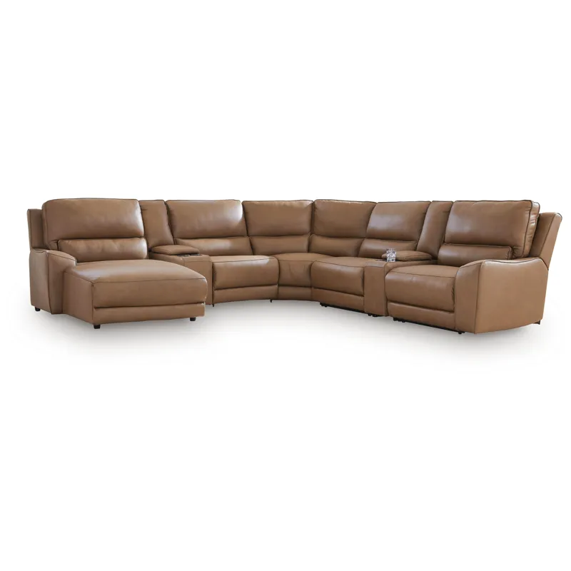 Silverbrooke 7-Piece Reclining Sectional with Chaise and Storage Consoles
