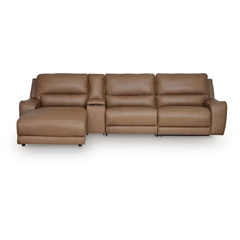 DeepWakes 4-Piece Reclining Sectional with Chaise and Storage Console