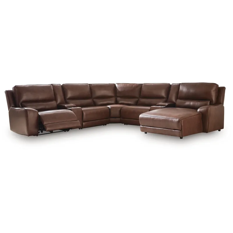 Silverbrooke 7-Piece Reclining Sectional with Chaise and Storage Consoles
