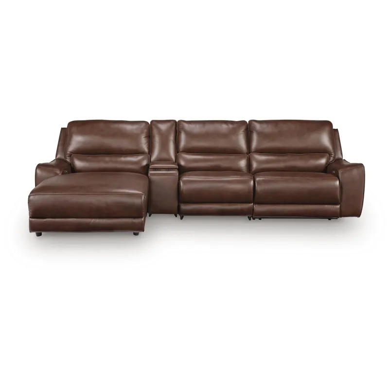 DeepWakes 4-Piece Reclining Sectional with Chaise and Storage Console