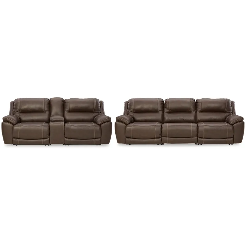 Dunleith 3-Piece Reclining Sofa and 3-Piece Loveseat with Console