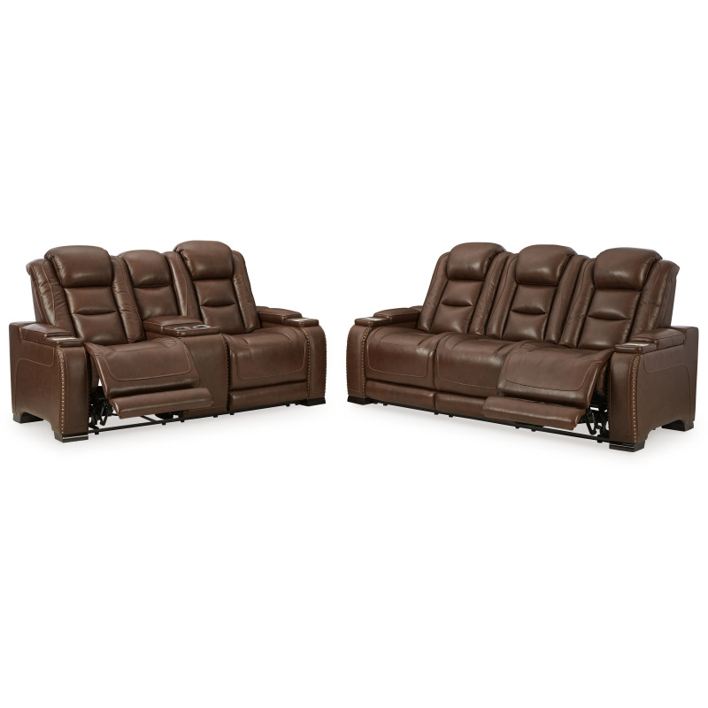 The ManDen Power Reclining Sofa and Loveseat U85306U1 by Signature