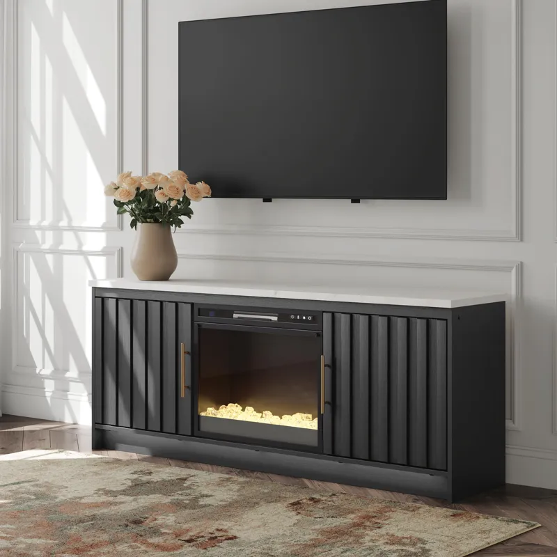 Cadmori 63\" TV Stand with Electric Fireplace