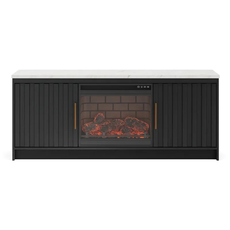 Cadmori 63\" TV Stand with Electric Fireplace