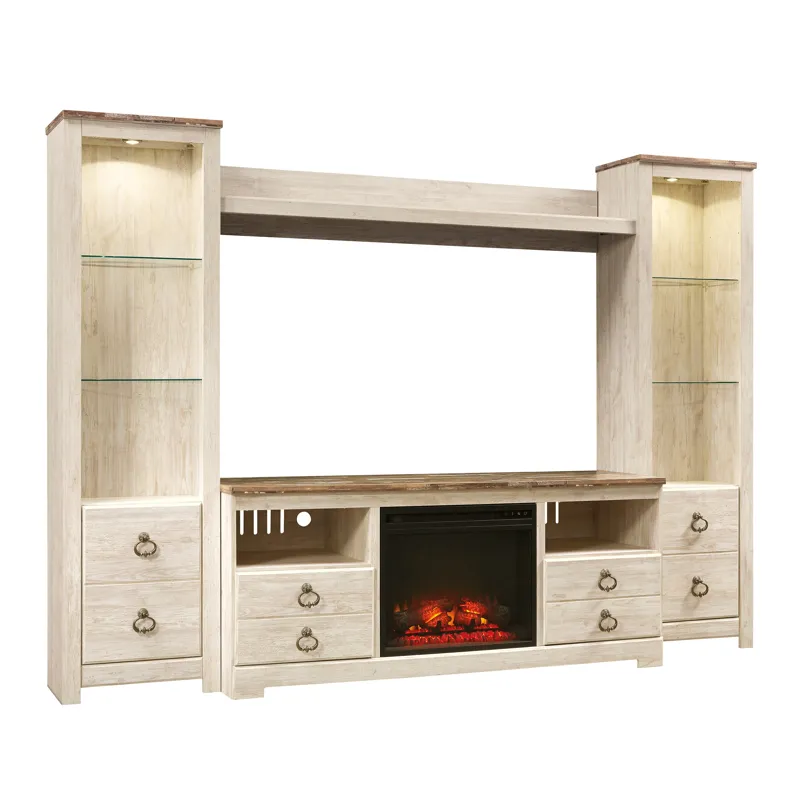 Willowton 4-Piece Entertainment Center with Fireplace