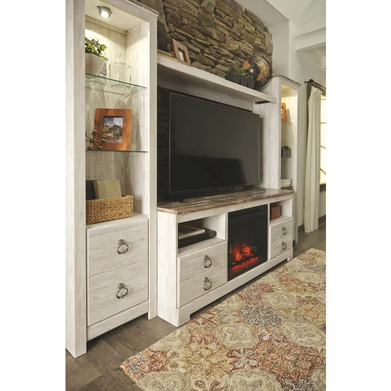 Willowton 4-Piece Entertainment Center with Fireplace
