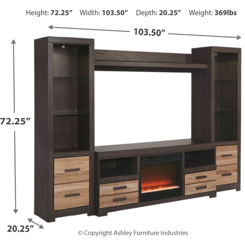 Harlinton 4 Piece Entertainment Center With Electric Fireplace By Harlinton 4 Piece Entertainment Center With Electric Fireplace