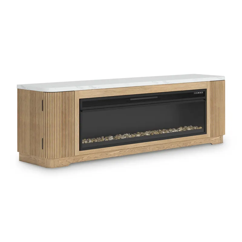 Camdill 80\" TV Stand with Electric Fireplace