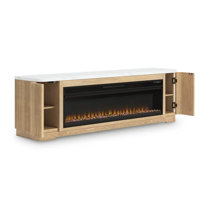 Camdill 80\" TV Stand with Electric Fireplace