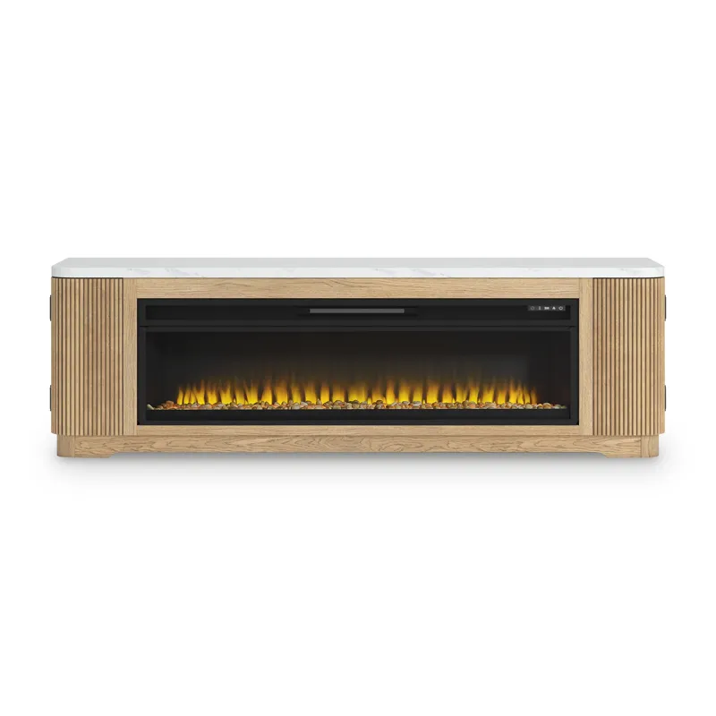 Camdill 80\" TV Stand with Electric Fireplace