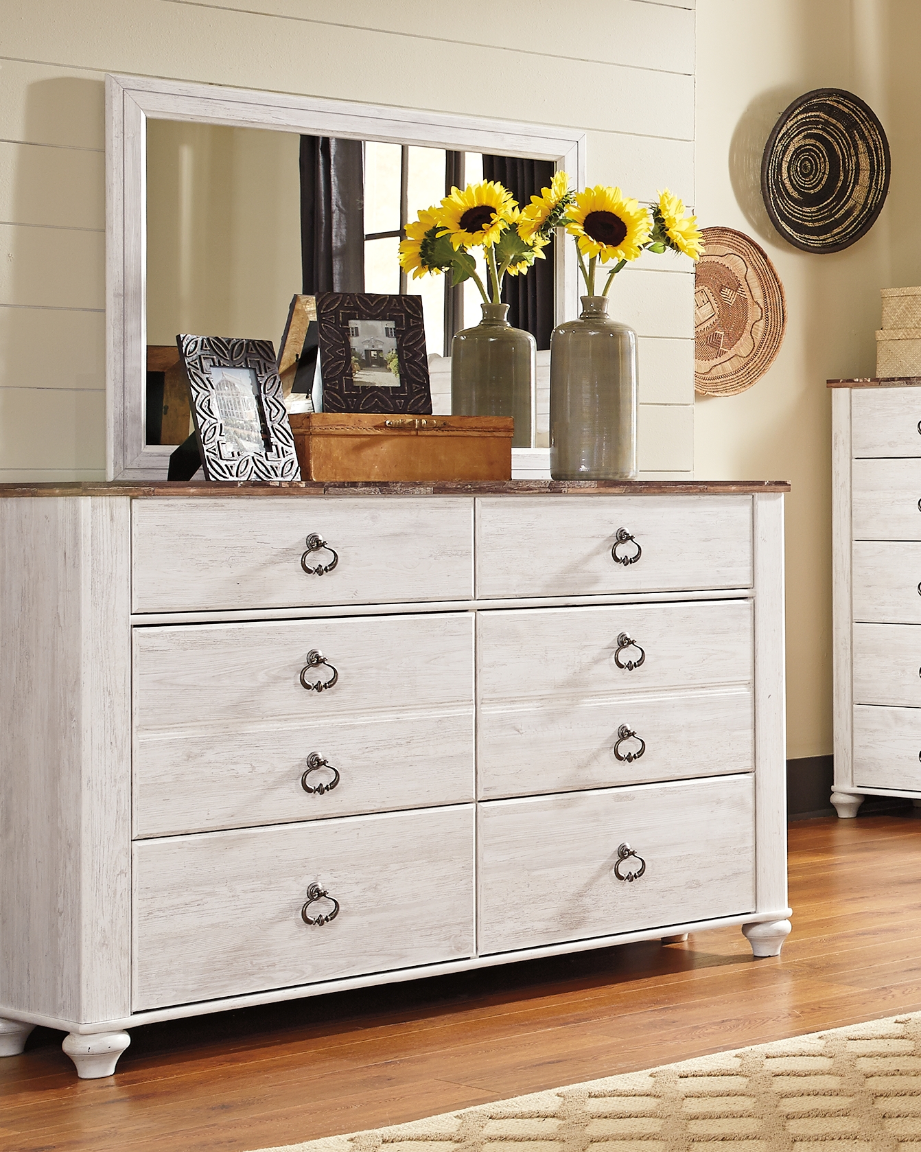 Willowton Full Panel Bed, Dresser, Mirror, 2 Chests and nightstand B267B40 by Signature Design