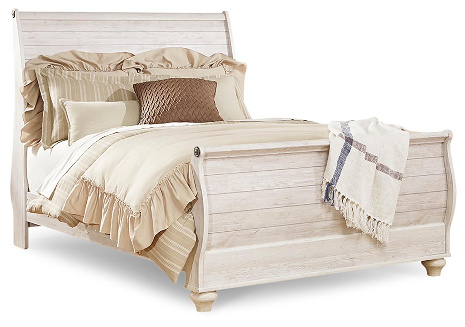 Willowton Queen Sleigh Bed, Dresser and Mirror B267B7 by Signature