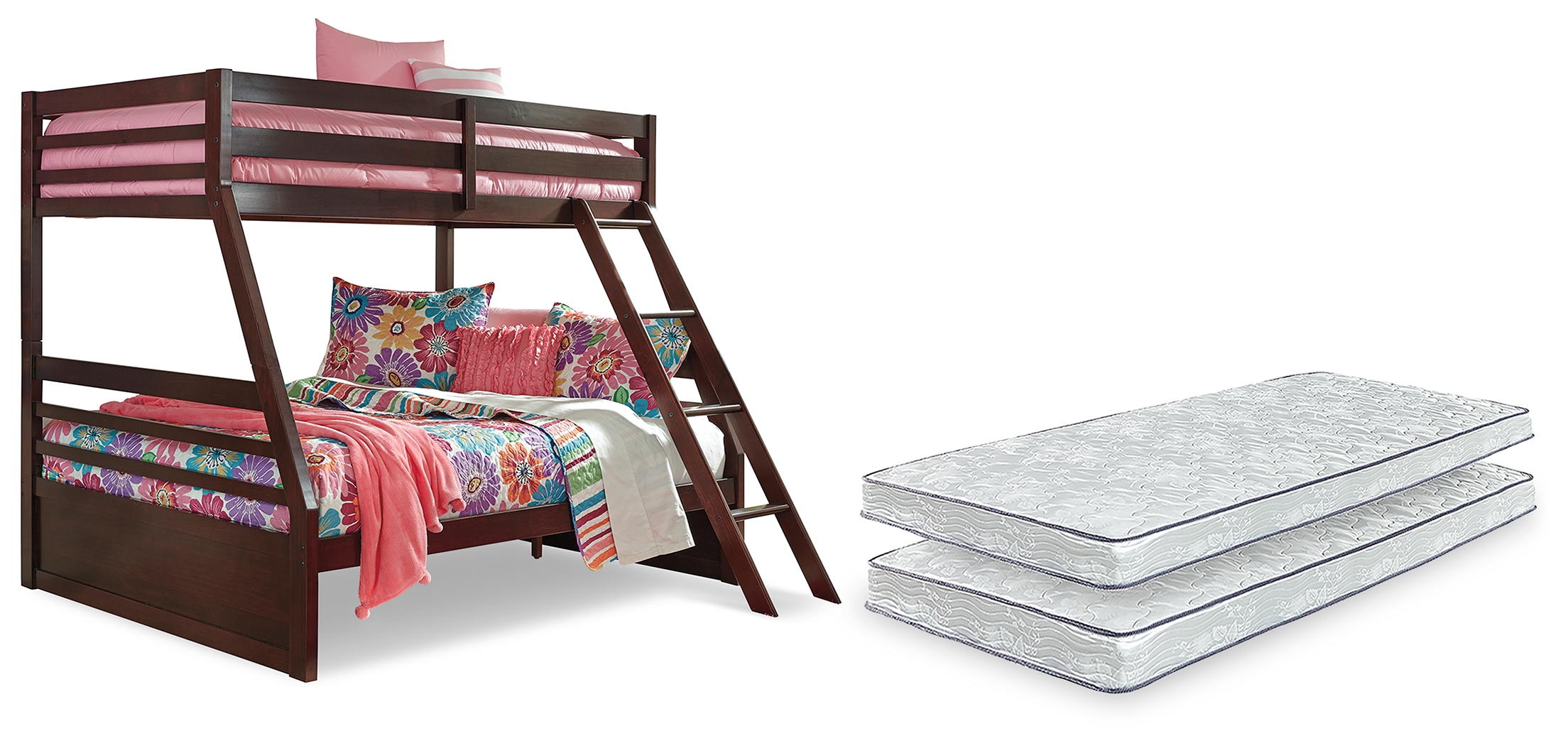 Halanton Twin over Full Bunk Bed with Mattresses NIS332217739 by