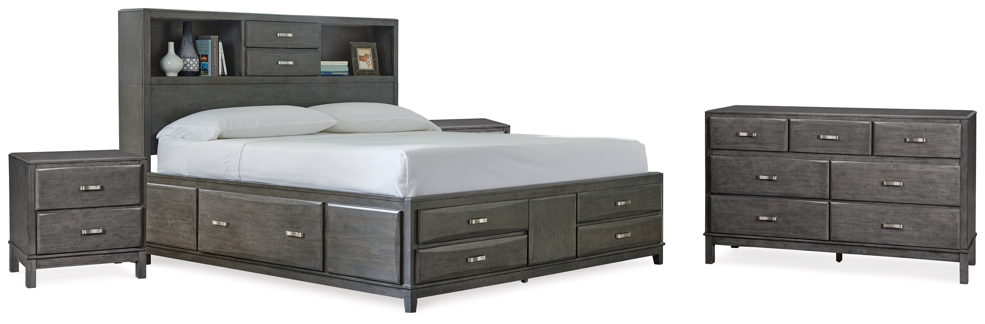Caitbrook King Storage Bed, Dresser and 2 Nightstands B476B18 by