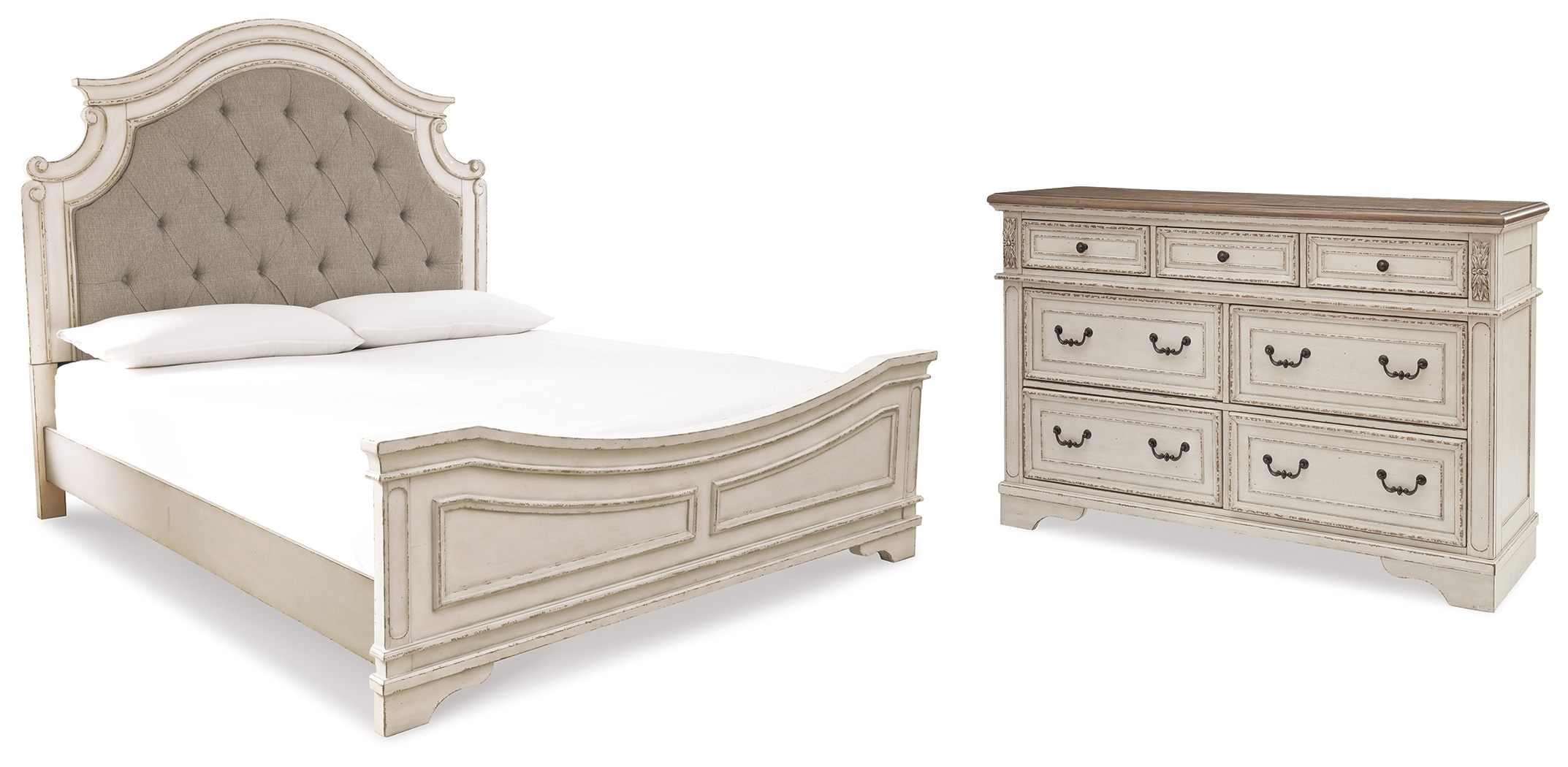 Realyn King Upholstered Panel Bed and Dresser B743B38 by Signature