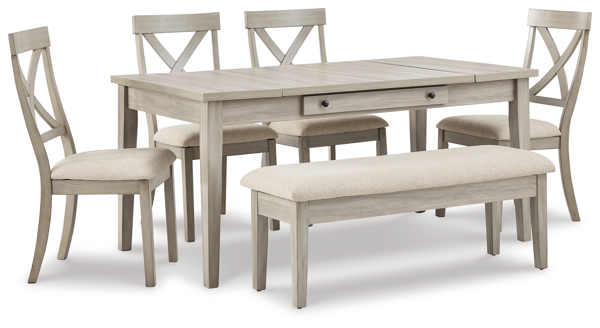 Parellen Dining Table, 4 Chairs and Bench PKG D291S5A by Signature