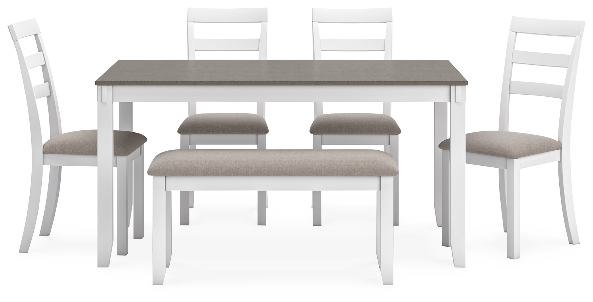 Stonehollow Dining Table and Chairs with Bench (Set of 6) D382325 at