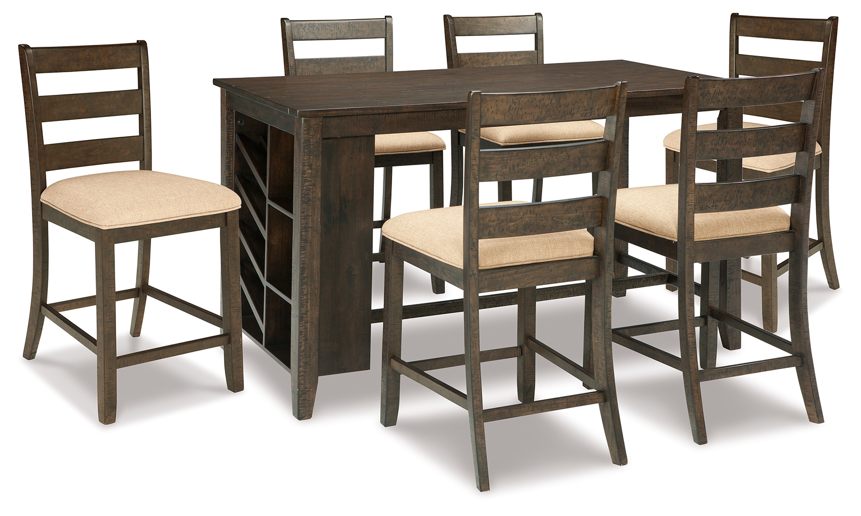 Rokane Counter Height Dining Table and 6 Barstools D397D11 by Signature Design by Ashley at Old