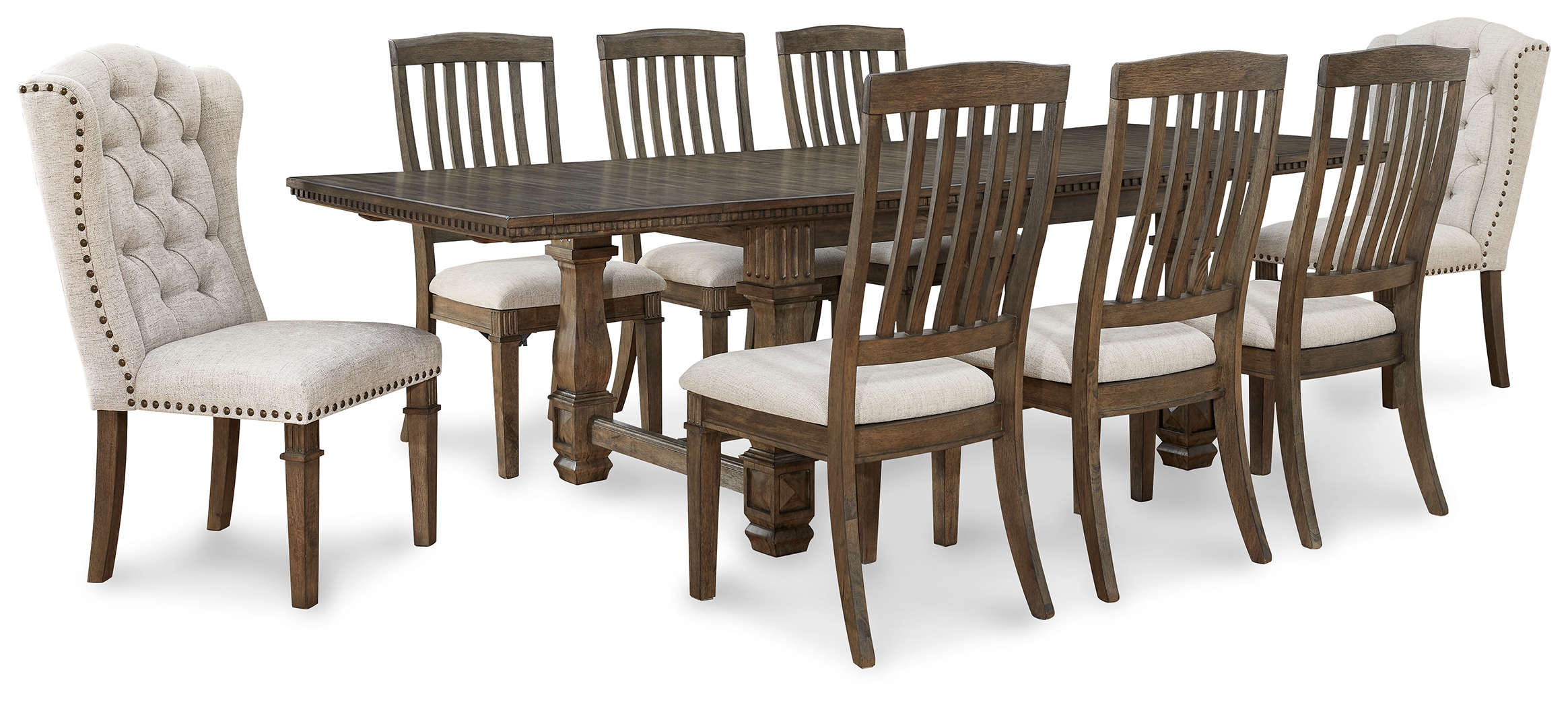 Markenburg Dining Table and 8 Chairs D770D3 by Signature Design by