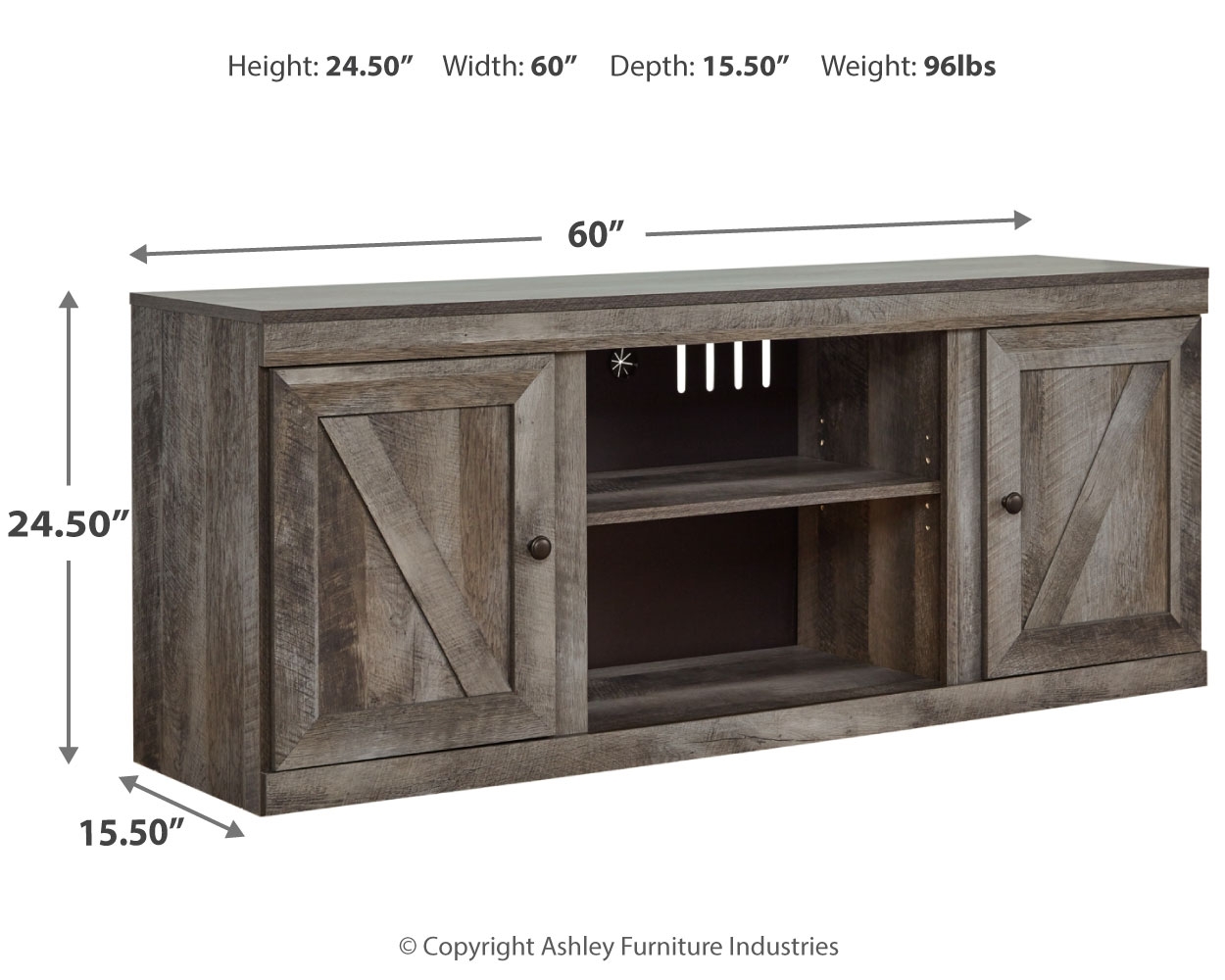 Wynnlow 60 TV Stand EW0440-268 by Signature Design by Ashley at Old Brick  Furniture u0026 Mattress Co.