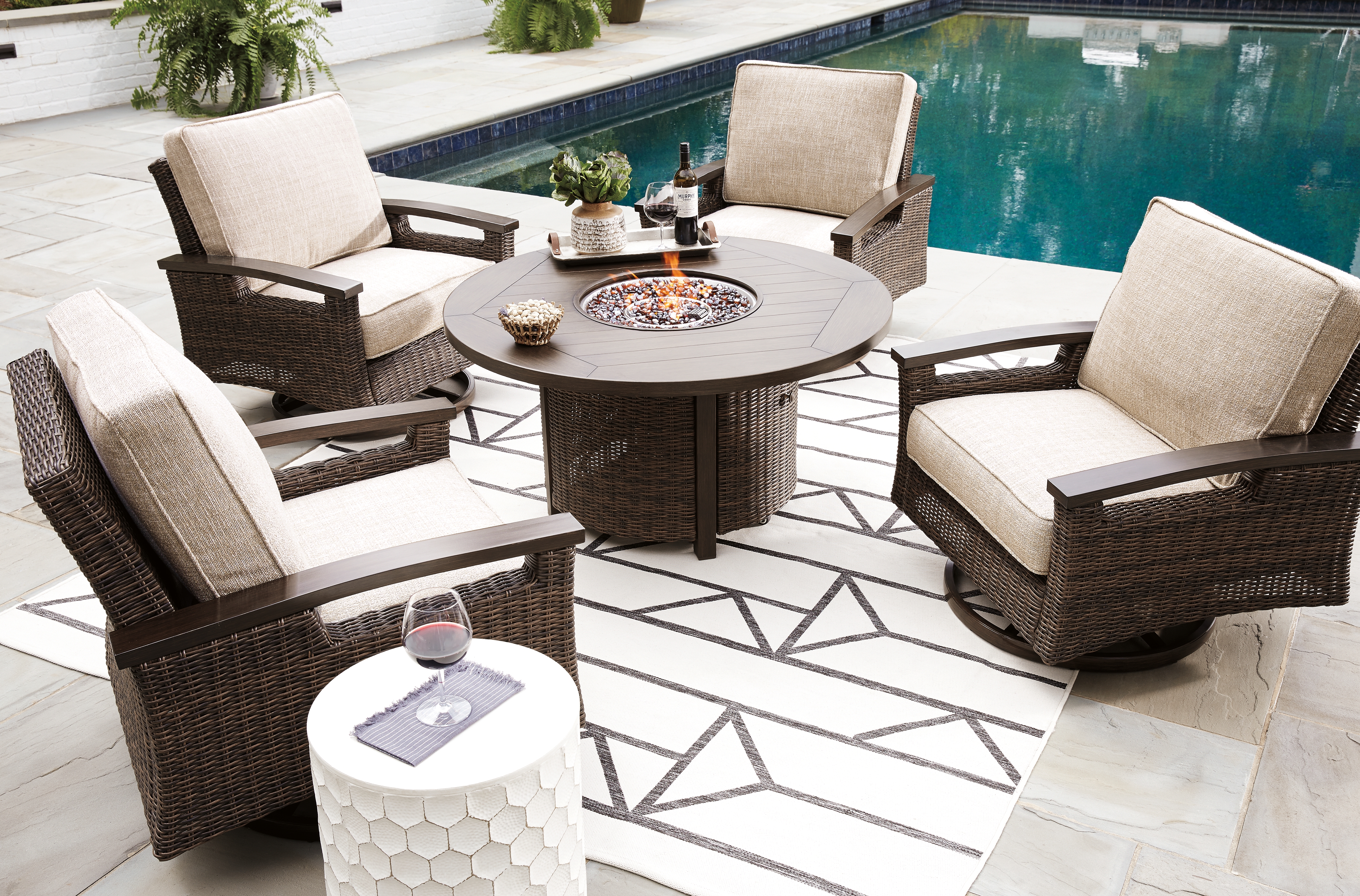 Signature Design by Ashley Paradise Trail Fire Pit Table P750-776 - Thumbnail 5