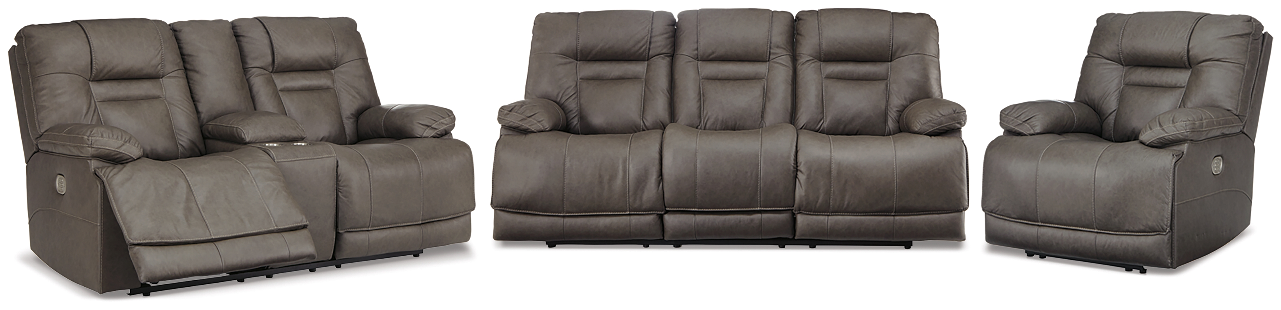 Wurstrow Power Reclining Sofa, Loveseat and Recliner U54602U2 by