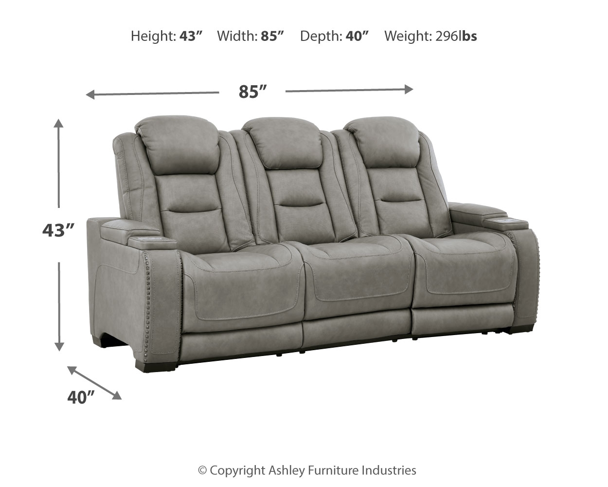 The ManDen Power Reclining Sofa U8530515 by Signature Design by Ashley