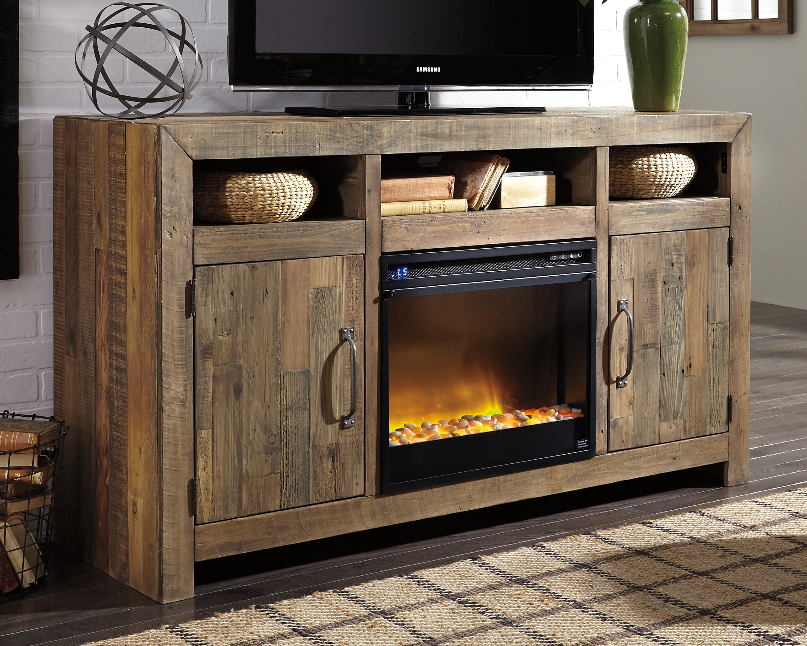 Sommerford 62" TV Stand with Electric Fireplace W775W1 by Signature