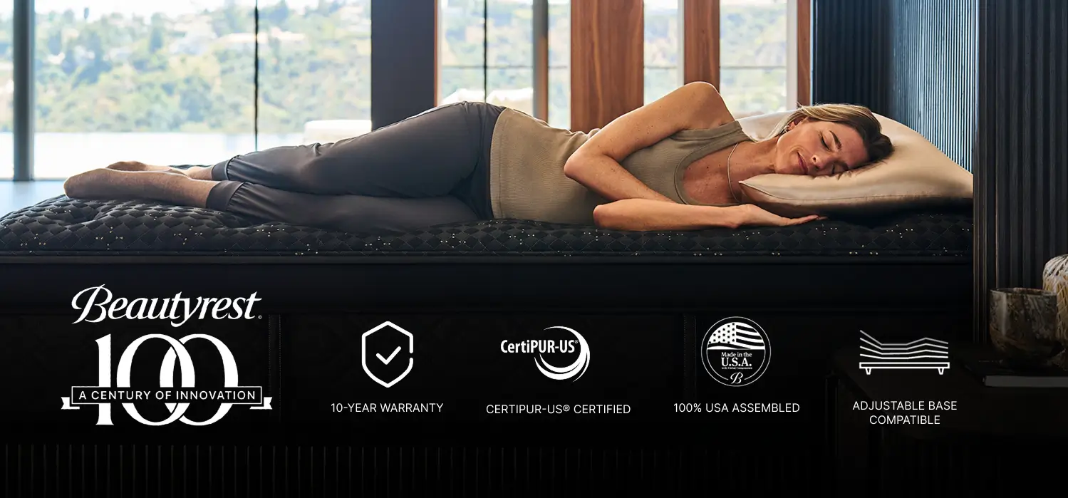 Woman lying on a Beautyrest mattress