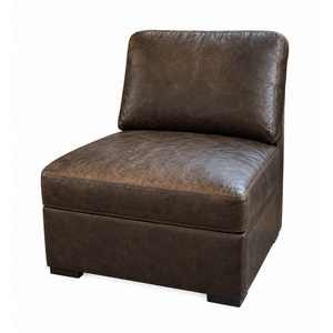 Trebbia Chocolate Leather Armless Ch