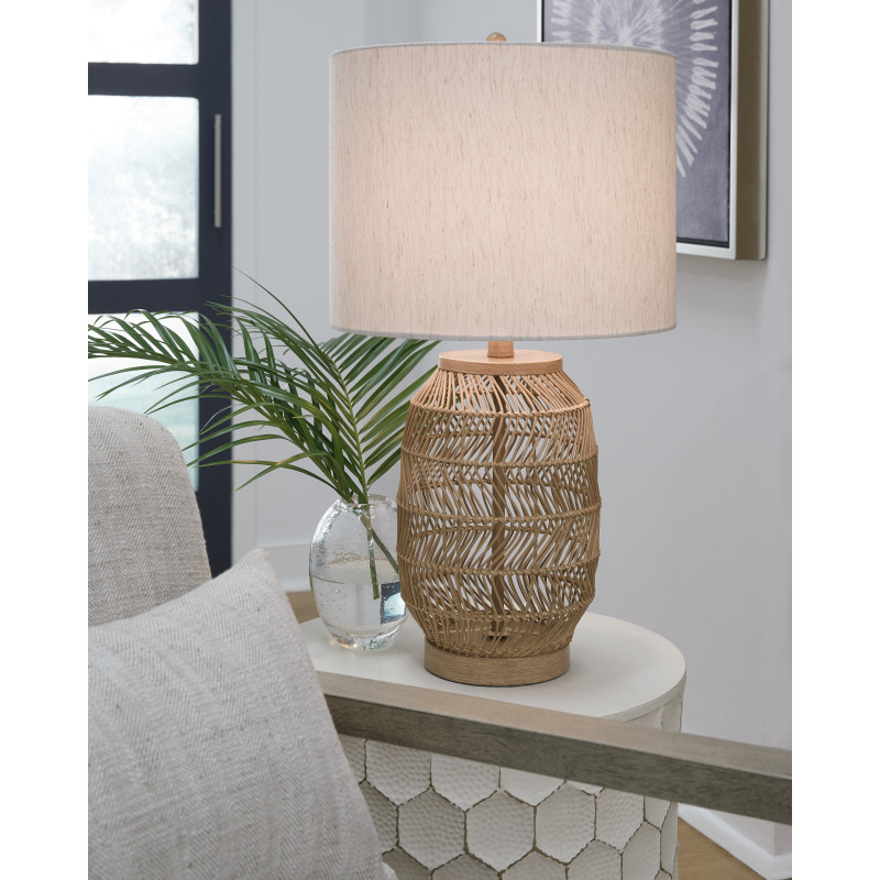 ORENMAN RATTAN TABLE LAMP X L329094 at American Factory Direct